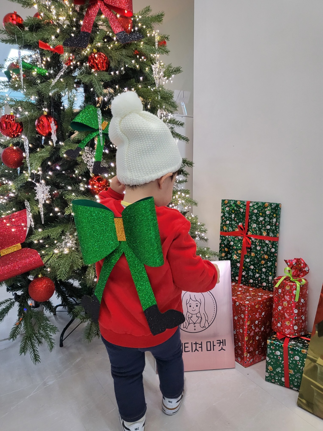 빤짝이 산타 리본