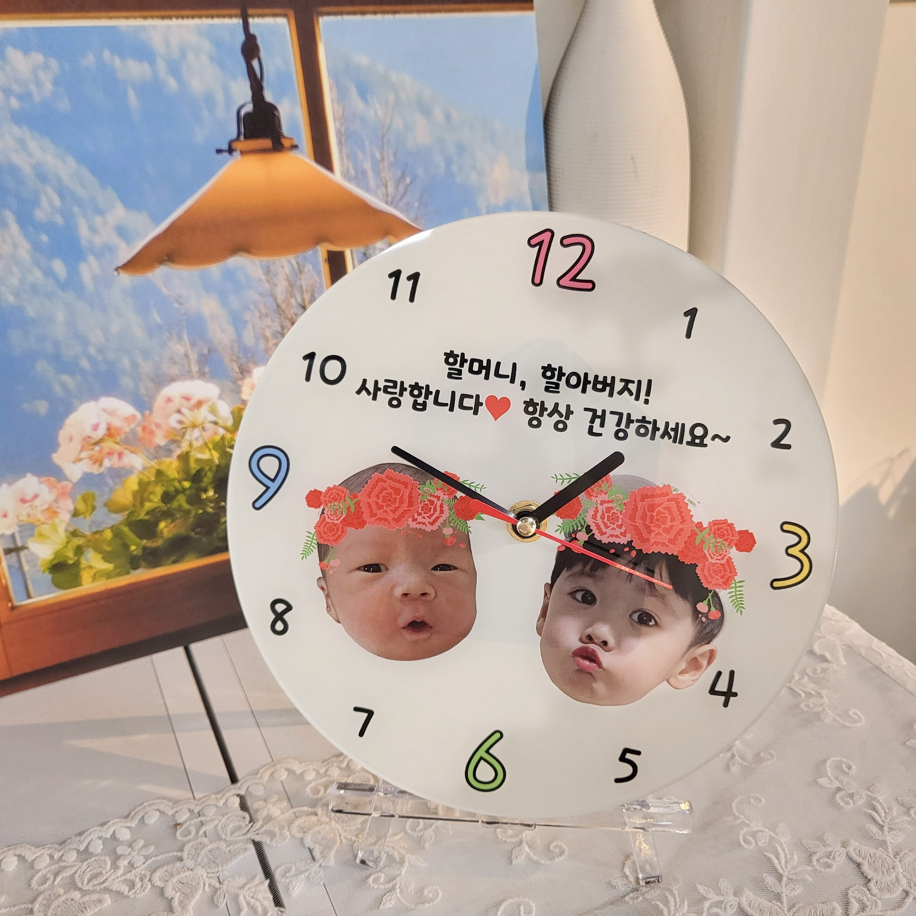 카네이션 화관 포토시계