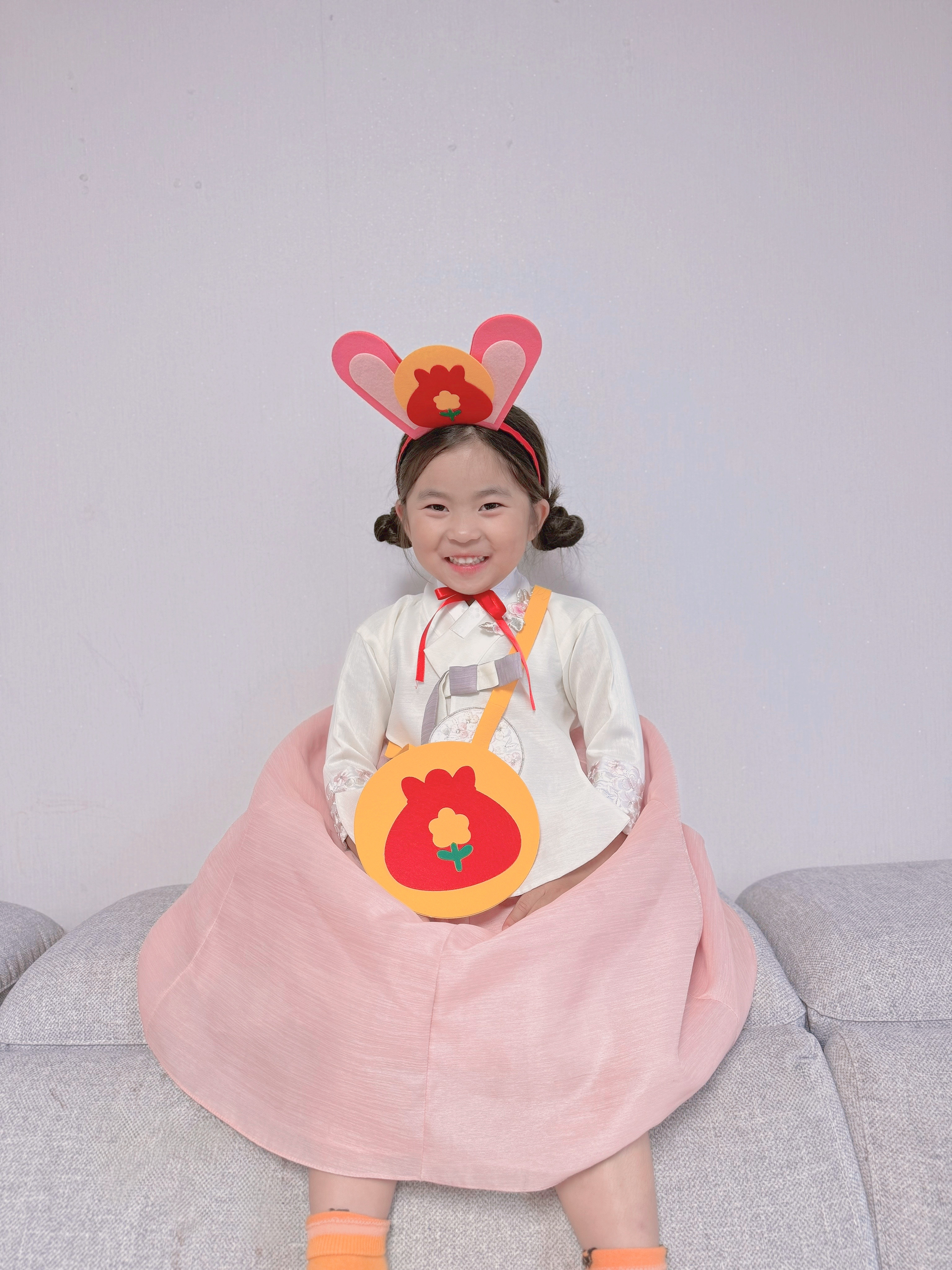 보름달 토끼머리띠 복주머니세트